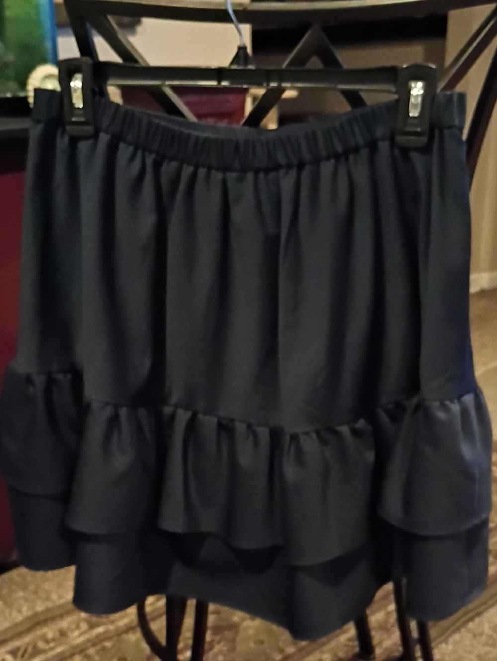J. Crew Wool Blend Navy Women's Flared Tiered Skirt - Picture 4 of 11